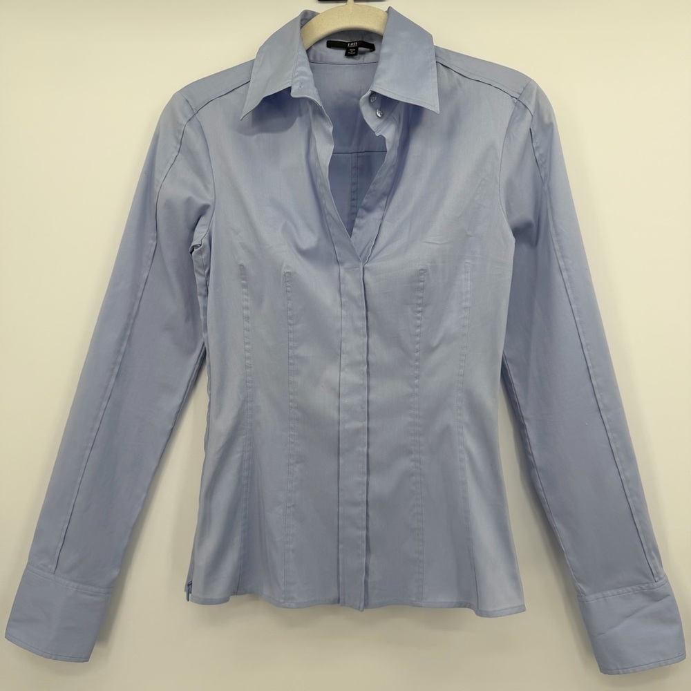 Hugo Boss Sky Blue Bashina Poplin Blouse